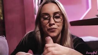 Two cute girls made a blowjob for their friend in the restaurant
