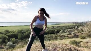 A fit girl was fucked during her outdoor training session