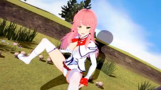 Hentai anime with Flare Arlgrande getting fucked and sucking for the first time (POV)