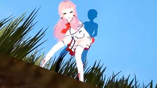 Hentai anime with Flare Arlgrande getting fucked and sucking for the first time (POV)