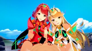 Mythra and Pyra share a passionate night at the Blade Motel