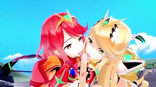 Mythra and Pyra share a passionate night at the Blade Motel