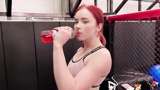 Trainer fucked red-haired slut hard in gym session gone wrong