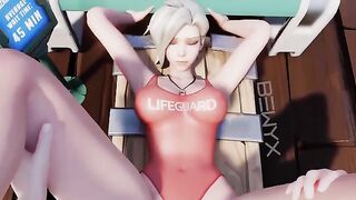 The wounded Mercy is carried by her team in a passionate POV scene from Overwatch