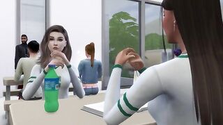 A student girl is having fun with her professor at home