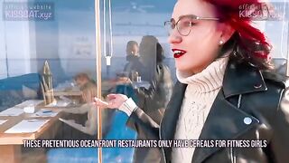 Kiss Cat love Breakfast with Sausage - Outdoor sex with Russian student