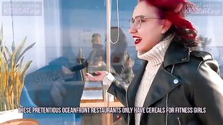 Kiss Cat love Breakfast with Sausage - Outdoor sex with Russian student