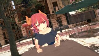 Hentai with a girl who is having fun with an invisible friend