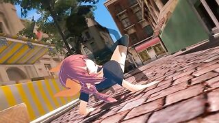 Hentai with a girl who is having fun with an invisible friend