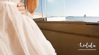 An adventurous couple gets wild on an abandoned beach bar with no one around