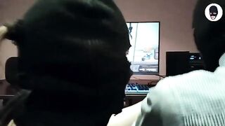 The man playfully drowns the girl in sperm in a thrilling scene