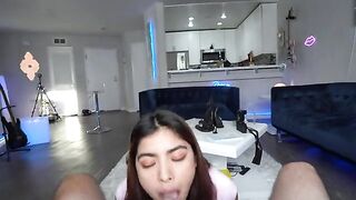 Hazel Heart makes a mess of a cock and receives a cumshot
