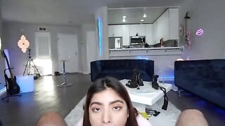 Hazel Heart makes a mess of a cock and receives a cumshot