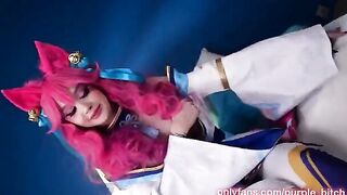 Spirit Blossom Ahri gets her juicy pussy stuffed with a huge cock