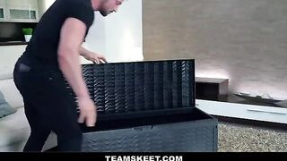 Tiny brunette Lana Roy gets her ass stuffed with a big cock in hardcore action