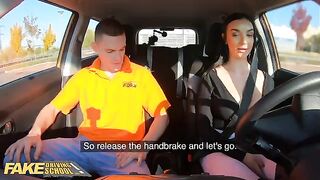 Pervert driving instructor cheats with hot student in a car
