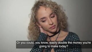 Public Agent Meets Curly Haired Spanish Babe Geishakyd for Cash