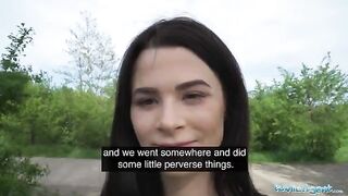 A pervert spy filming a babe in public, then fucking her for cash