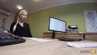 A woman needs a loan for business, she has to fuck the agent in the office