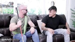 A blind man tricked sexy brunette Vienna Black into sex on the street