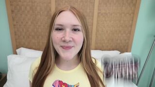 Redhead with freckles and red pubic hair got fucked on cam show