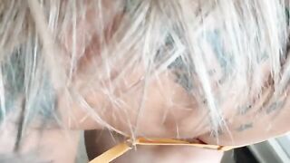 Best doggy style POV with a wild, blue-eyed girl in full video action