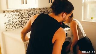 The husband, as a reward, got passionate sex for his work in laundry