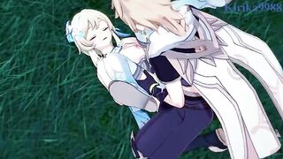Aether and Lumine fuck in the meadow - Genshin Impact Hentai