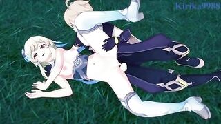 Aether and Lumine fuck in the meadow - Genshin Impact Hentai