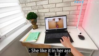 A stepson masturbates to photos of his sexy stepmom
