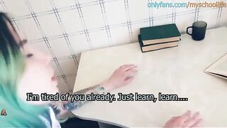 Schoolgirl called the teacher a bitch, but he fucked her ass hard