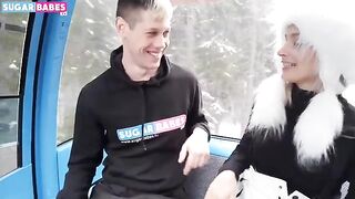 Hot blonde Christy White enjoys public sex in Greece
