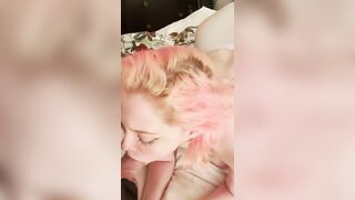 A girl made a mess of her mouth with her husband's penis