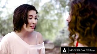 Casey Calvert and Arabelle Raphael share boyfriend's big dick in threesome