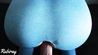 Babe fucked in doggy style on a couch, receiving a cumshot on her pussy