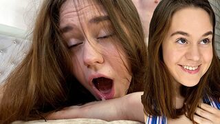 A tasty cumshot in the mouth after a passionate and rough sex with my friend's husband