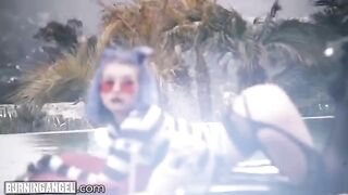 Goth princess Arya Fae gets her butt gapped and pounded hard