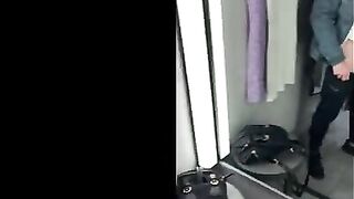 I did a big squirt in the fitting room, with cum on my face
