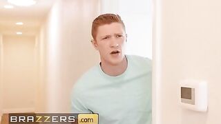 The stepson helped his stuck stepmom Mellanie Monroe with laundry