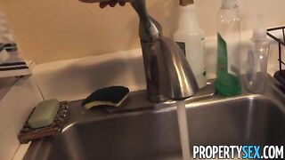 Exotic chick squatted in the house of a landlord and got fucked hard