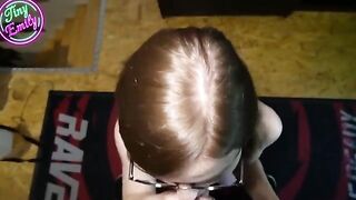 Perverted student gets her glasses covered with cum
