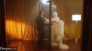 A gorgeous blonde, Vic Marie, is riding a huge cock in reverse cowgirl