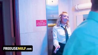 Hot bathroom attendant gives extra service to club goers