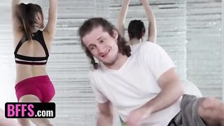 A naughty yoga class where they all get fucked by their instructor