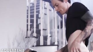 Tattooed goth girl Charlotte Sartre gets her asshole gapped hard