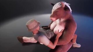 Furry cow helps the ranger with milk production in a wildlife game
