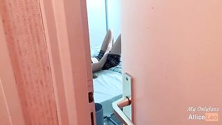 I spy on my stepsister as she masturbates and I offered her my cock, she accepted!