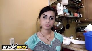 A hot Latina maid, Eva Saldana, gets her client’s cock polished