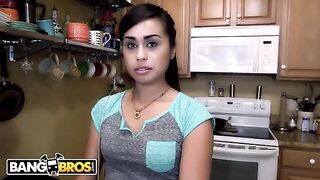 A hot Latina maid, Eva Saldana, gets her client’s cock polished