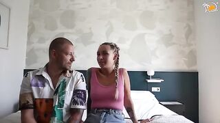 A couple has their first experience with dirty talk at a hotel, OWIaks style